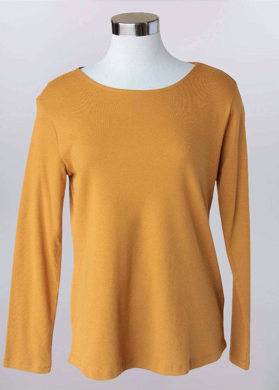 NEW KEREN HART women's long sleeve basic tee - plus in mustard